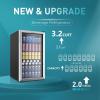 imageEUHOMY Beverage Refrigerator and Cooler 128 Can Mini fridge with Glass Door Small Refrigerator with Adjustable Shelves for Soda Beer or Wine HomeBarOffice BlackSilver