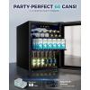imageEUHOMY Beverage Refrigerator and Cooler 128 Can Mini fridge with Glass Door Small Refrigerator with Adjustable Shelves for Soda Beer or Wine HomeBarOffice BlackBlack