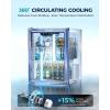 imageEUHOMY Beverage Refrigerator and Cooler 128 Can Mini fridge with Glass Door Small Refrigerator with Adjustable Shelves for Soda Beer or Wine HomeBarOffice BlackBlack