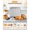 imageEUHOMY Bread Maker Machine 2LB Bread Maker for 3 Loaf Sizes ampamp 3 Crust Colors  Ideal for Family Gifts Breadmaker with Stainless Steel and Fruit ampamp Nut Dispenser Gluten FreeBread Maker 25 Programs