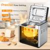 imageEUHOMY Bread Maker Machine 2LB Bread Maker for 3 Loaf Sizes ampamp 3 Crust Colors  Ideal for Family Gifts Breadmaker with Stainless Steel and Fruit ampamp Nut Dispenser Gluten FreeBread Maker 13 Programs