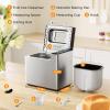 imageEUHOMY Bread Maker Machine 2LB Bread Maker for 3 Loaf Sizes ampamp 3 Crust Colors  Ideal for Family Gifts Breadmaker with Stainless Steel and Fruit ampamp Nut Dispenser Gluten FreeBread Maker 13 Programs