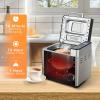 imageEUHOMY Bread Maker Machine 2LB Bread Maker for 3 Loaf Sizes ampamp 3 Crust Colors  Ideal for Family Gifts Breadmaker with Stainless Steel and Fruit ampamp Nut Dispenser Gluten FreeBread Maker
