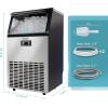 imageEUHOMY Commercial Ice Maker Machine  95lbs Daily Production 33lbs Ice Storage Stainless Steel Freestanding ampamp Under Counter Ice Maker Ideal Ice Maker for HomeBarRestaurantOutdoor ActivitiesSilver
