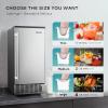 imageEUHOMY Commercial Under Counter Ice Maker Machine 80 LbDay AutoCleaning ampamp 24H Timer Gravity DrainageStainless Steel Builtin Freestanding Ice Maker 24 Lb Storage Ideal for Commercial ampamp Home Use