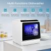 imageEUHOMY Countertop Dishwasher Portable with 6 Programs 5L Builtin Water Tank for Apartments ampamp RV 167 HighTemp No Hookup Needed Mini Dishwasher with Baby Care Air DryQuickECOFruitNormal Mode