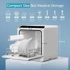 imageEUHOMY Countertop Dishwasher Portable with 6 Programs 5L Builtin Water Tank for Apartments ampamp RV 167 HighTemp No Hookup Needed Mini Dishwasher with Baby Care Air DryQuickECOFruitNormal Mode