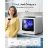 imageEUHOMY Countertop Dishwasher with 5L Builtin Water Tankampamp Inlet Hose Portable Mini Dishwashers with 6 Programs for Small Apartments Dorms and RVsHighTempampamp AirDry Function No Hookup NeededDishwasher