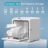 imageEUHOMY Countertop Dishwasher with 5L Builtin Water Tankampamp Inlet Hose Portable Mini Dishwashers with 6 Programs for Small Apartments Dorms and RVsHighTempampamp AirDry Function No Hookup Needed6 Programs  White