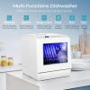 imageEUHOMY Countertop Dishwasher with 5L Builtin Water Tankampamp Inlet Hose Portable Mini Dishwashers with 6 Programs for Small Apartments Dorms and RVsHighTempampamp AirDry Function No Hookup Needed6 Programs  White