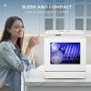 imageEUHOMY Countertop Dishwasher with 5L Builtin Water Tankampamp Inlet Hose Portable Mini Dishwashers with 6 Programs for Small Apartments Dorms and RVsHighTempampamp AirDry Function No Hookup Needed6 Programs  White