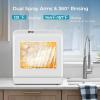 imageEUHOMY Countertop Dishwasher with 5L Builtin Water Tankampamp Inlet Hose Portable Mini Dishwashers with 6 Programs for Small Apartments Dorms and RVsHighTempampamp AirDry Function No Hookup Needed6 Programs  White