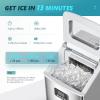 imageEUHOMY Countertop Ice Maker Machine 40Lbs24H Auto SelfCleaning 24 Pcs Ice13 Mins Portable Compact Ice Maker with Ice Scoop ampamp Basket Perfect for HomeKitchenOfficeBarSilver