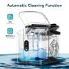 imageEUHOMY Countertop Ice Maker Machine with Handle 263lbs Per Day 9 Cubes in 6 Mins AutoCleaning Portable Ice Maker with Basket and Scoop for HomeKitchenCampingRV SilverStainless Steel Silver