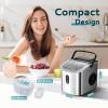 imageEUHOMY Countertop Ice Maker Machine with Handle 263lbs Per Day 9 Cubes in 6 Mins AutoCleaning Portable Ice Maker with Basket and Scoop for HomeKitchenCampingRV SilverStainless Steel Silver