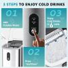 imageEUHOMY Countertop Ice Maker Machine with Handle 263lbs Per Day 9 Cubes in 6 Mins AutoCleaning Portable Ice Maker with Basket and Scoop for HomeKitchenCampingRV SilverStainless Steel Silver