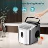 imageEUHOMY Countertop Ice Maker Machine with Handle 263lbs Per Day 9 Cubes in 6 Mins AutoCleaning Portable Ice Maker with Basket and Scoop for HomeKitchenCampingRV SilverStainless Steel Silver