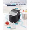 imageEUHOMY Countertop Ice Maker Machine with Handle 26lbs in 24Hrs 9 Ice Cubes Ready in 6 Mins AutoCleaning Portable Ice Maker with Basket and Scoop for HomeKitchenCampingRV BlackBlack