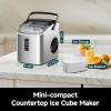 imageEUHOMY Ice Maker Countertop 9 Cubes Ready in 6 Mins 26lbs24H SelfCleaning Portable Ice Maker Machine with Carry Handle Basket and Scoop 2 Sizes of Bullet Ice for Home Kitchen OfficeSilver