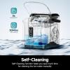 imageEUHOMY Ice Maker Countertop 9 Cubes Ready in 6 Mins 26lbs24H SelfCleaning Portable Ice Maker Machine with Carry Handle Basket and Scoop 2 Sizes of Bullet Ice for Home Kitchen OfficeSilver