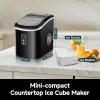 imageEUHOMY Ice Maker Countertop 9 Cubes Ready in 6 Mins 26lbs24H SelfCleaning Portable Ice Maker Machine with Carry Handle Basket and Scoop 2 Sizes of Bullet Ice for Home Kitchen OfficeBlack