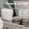 imageEUHOMY Mini Fridge 4 Liter6 Cans ACDC Small Refrigerator for Skincare Portable Cooler and Warmer for Skin Care Cosmetics Beverage 4L Makeup Mini Fridge for Bedroom Car Office Dorm PinkWhite