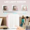 imageEUHOMY Mini Fridge 5L ACDC Small Refrigerator with Dimmable LED Mirror Portable Cooler and Warmer for Skin Care Cosmetics Beverage 5L Makeup Mini Skincare Fridge for Bedroom Car Office WhitePink