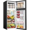 imageEUHOMY Mini Fridge with Freezer 32 CuFt Mini Refrigerator fridge 2 door For BedroomDormOfficeApartment  Food Storage or Cooling drinks SilverBlack