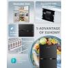 imageEUHOMY Mini Fridge with Freezer 32 CuFt Mini Refrigerator fridge 2 door For BedroomDormOfficeApartment  Food Storage or Cooling drinks SilverBlack