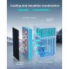 imageEUHOMY Mini Fridge with Freezer 32 CuFt Mini Refrigerator fridge 2 door For BedroomDormOfficeApartment  Food Storage or Cooling drinks SilverBlack