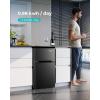 imageEUHOMY Mini Fridge with Freezer 32 CuFt Mini Refrigerator fridge 2 door For BedroomDormOfficeApartment  Food Storage or Cooling drinks SilverBlack