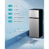 imageEUHOMY Mini Fridge with Freezer 32 CuFt Mini Refrigerator fridge 2 door For BedroomDormOfficeApartment  Food Storage or Cooling drinks SilverSilver