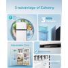 imageEUHOMY Mini Fridge with Freezer 32 CuFt Mini Refrigerator fridge 2 door For BedroomDormOfficeApartment  Food Storage or Cooling drinks SilverSilver