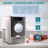 imageEUHOMY Nugget Ice Maker Countertop Max 33lbs24H 2 Ways Water Refill LED Light SelfCleaning Pebble Ice Maker with Basket and Scoop for HomeKitchenCampingRV Black SilverBlack