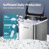 imageEUHOMY Nugget Ice Makers Countertop Ready in 8 Mins 35lbs24H SelfCleaning Portable Ice Maker Machine with Ice Scoop ampamp Basket Sonic Ice Maker with Chewable Pellet Ice for HomePartyRVCampingSilver