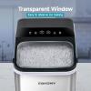 imageEUHOMY Nugget Ice Makers Countertop Ready in 8 Mins 35lbs24H SelfCleaning Portable Ice Maker Machine with Ice Scoop ampamp Basket Sonic Ice Maker with Chewable Pellet Ice for HomePartyRVCampingSilver