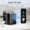 imageEUHOMY Nugget Ice Makers Countertop Ready in 8 Mins 35lbs24H SelfCleaning Portable Ice Maker Machine with Ice Scoop ampamp Basket Sonic Ice Maker with Chewable Pellet Ice for HomePartyRVCampingBlack