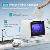 imageEUHOMY Portable Dishwasher Countertop Dishwashers 8 Programs Mini Dishwasher 5L Builtin Water Tank and Inlet hose Self Clean Baby Care Air Dry Function for Apartments ampamp RVs No Hookup Needed8 Programs  Black Door