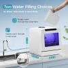 imageEUHOMY Portable Dishwasher Countertop Dishwashers 8 Programs Mini Dishwasher 5L Builtin Water Tank and Inlet hose Self Clean Baby Care Air Dry Function for Apartments ampamp RVs No Hookup Needed8 Programs  White Door