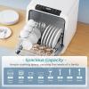 imageEUHOMY Portable Dishwasher Countertop Dishwashers 8 Programs Mini Dishwasher 5L Builtin Water Tank and Inlet hose Self Clean Baby Care Air Dry Function for Apartments ampamp RVs No Hookup Needed8 Programs  Black Door