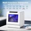 imageEUHOMY Portable Dishwasher Countertop Dishwashers 8 Programs Mini Dishwasher 5L Builtin Water Tank and Inlet hose Self Clean Baby Care Air Dry Function for Apartments ampamp RVs No Hookup Needed8 Programs  White Door