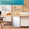 imageEUHOMY Upright freezer 21 Cubic Feet Single Door Compact Mini Freezer with Reversible Stainless Steel Door Removable Shelves Small freezer for HomeDormsApartmentOffice Silver21 CUFT