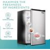 imageEUHOMY Upright freezer 30 Cubic Feet Single Door Compact Mini Freezer with Reversible Stainless Steel Door Small freezer for HomeDormsApartmentOffice SilverSilver