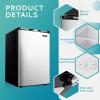 imageEUHOMY Upright freezer 30 Cubic Feet Single Door Compact Mini Freezer with Reversible Stainless Steel Door Small freezer for HomeDormsApartmentOffice SilverSilver