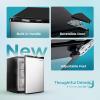 imageEUHOMY Upright freezer 30 Cubic Feet Single Door Compact Mini Freezer with Reversible Stainless Steel Door Small freezer for HomeDormsApartmentOffice SilverSilver
