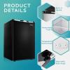 imageEUHOMY Upright freezer 30 Cubic Feet Single Door Compact Mini Freezer with Reversible Stainless Steel Door Small freezer for HomeDormsApartmentOffice SilverBlack