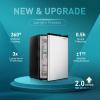 imageEUHOMY Upright freezer 30Cubic Feet Single Door Compact Mini Freezer with Reversible DoorSmall freezer for HomeDormsApartmentOffice BlackSilver