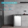 imageEUHOMY Upright freezer 30Cubic Feet Single Door Compact Mini Freezer with Reversible DoorSmall freezer for HomeDormsApartmentOffice BlackSilver