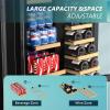 imageEUHOMY Wine and Beverage Refrigerator 24 Inch Dual Zone Wine Cooler with Glass Door Hold 21 Bottles and 88 Cans Built in or Under Counter Wine Fridge with Blue LED Light