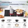 imageEuhomy 4 Burners Cooktop 24 inch 220V Electric Stove Top Burner 16 Level and Touch Control 6000W Builtin Electric Burners for Cooking Child Lock Timer Residual Heat Indicator No Plug2 Burners